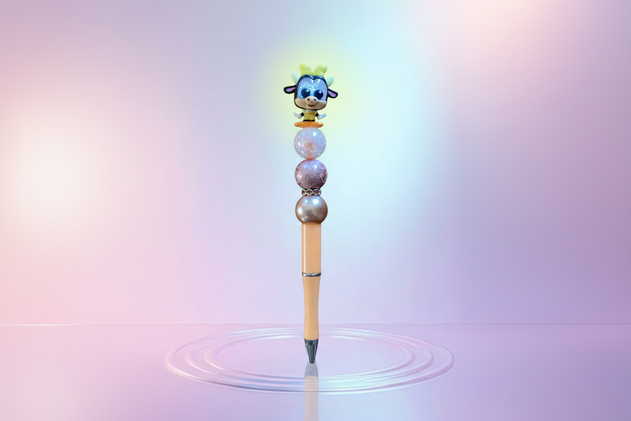 Beaded Pen – Inspired by Clarabelle Cow💖 Pluma– Inspirada en Clarabella la vaca 💖