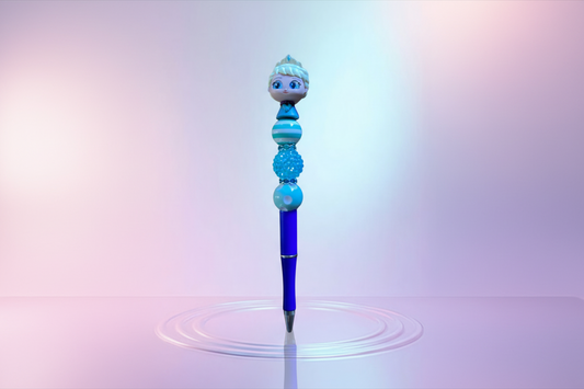 Handmade Beaded Pen – Inspired by Elsa 💖 Pluma Artesanal con Cuentas – Inspirada en Elsa💖