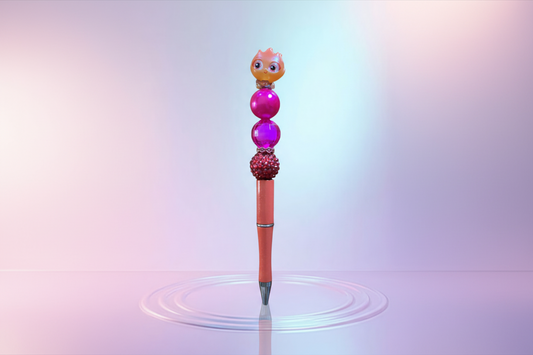 Handmade Beaded Pen – Inspired by Ember Lumen 💖 Pluma Artesanal con Cuentas – Inspirada en Candela Lumen 💖