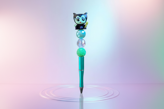 Handmade Beaded Pen – Inspired by Maleficent💖 Pluma Artesanal con Cuentas – Inspirada en Malefica💖